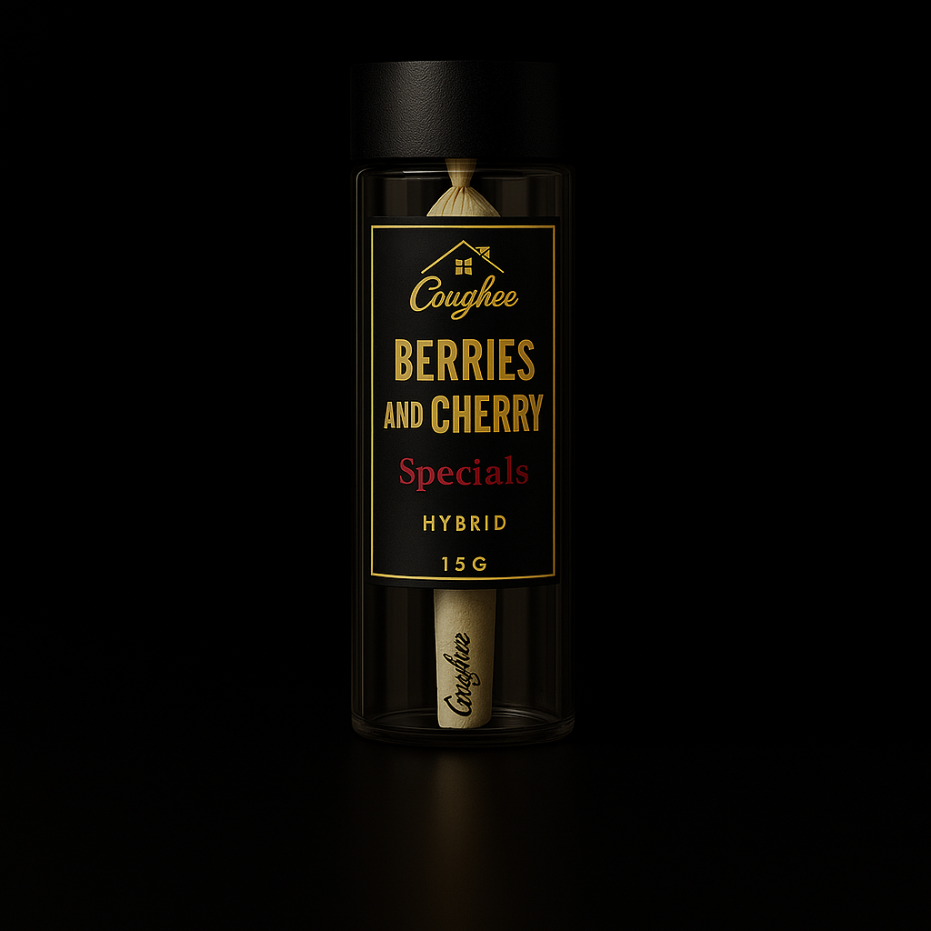 Berries and Cherry Specials pre-roll tube by The House of Coughee