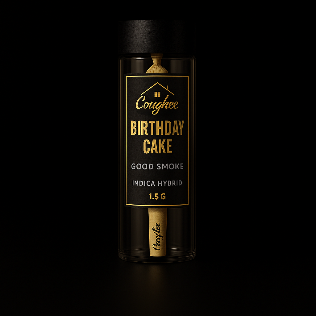 Birthday Cake Good Smoke pre-roll tube by The House of Coughee