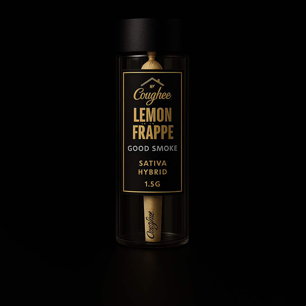 Lemon Frappe Good Smoke pre-roll tube by The House of Coughee